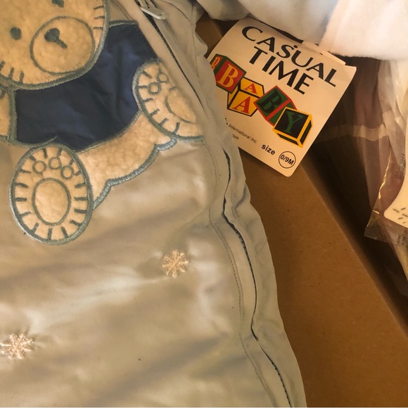 Baby’s Warm Holiday Bundle Up Outdoor Onesie Blue 0 to 9 months NWT - Picture 5 of 7